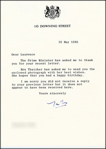 Letter from 10 Downing Street