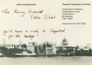 Thames Television Compliments Slip